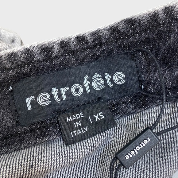 Retrofete Light Acid Wash One Sleeve Moira Top NWT Size XS - Picture 3 of 11